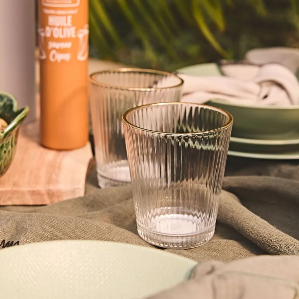 Verre liseré doré 30cl - Strie