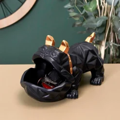 Vide poche bulldog noir h16.5cm