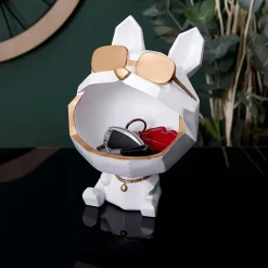 Vide poche chien lunettes blanc