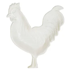 Vide poche coq en fonte blanc cassé - Basse-Cour