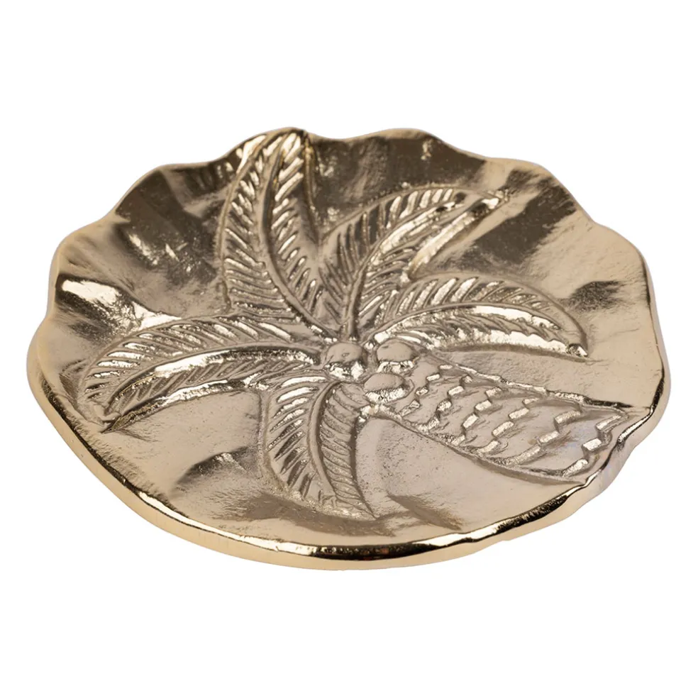 Vide poche palmier doré 10x10cm - Tropic Étoile