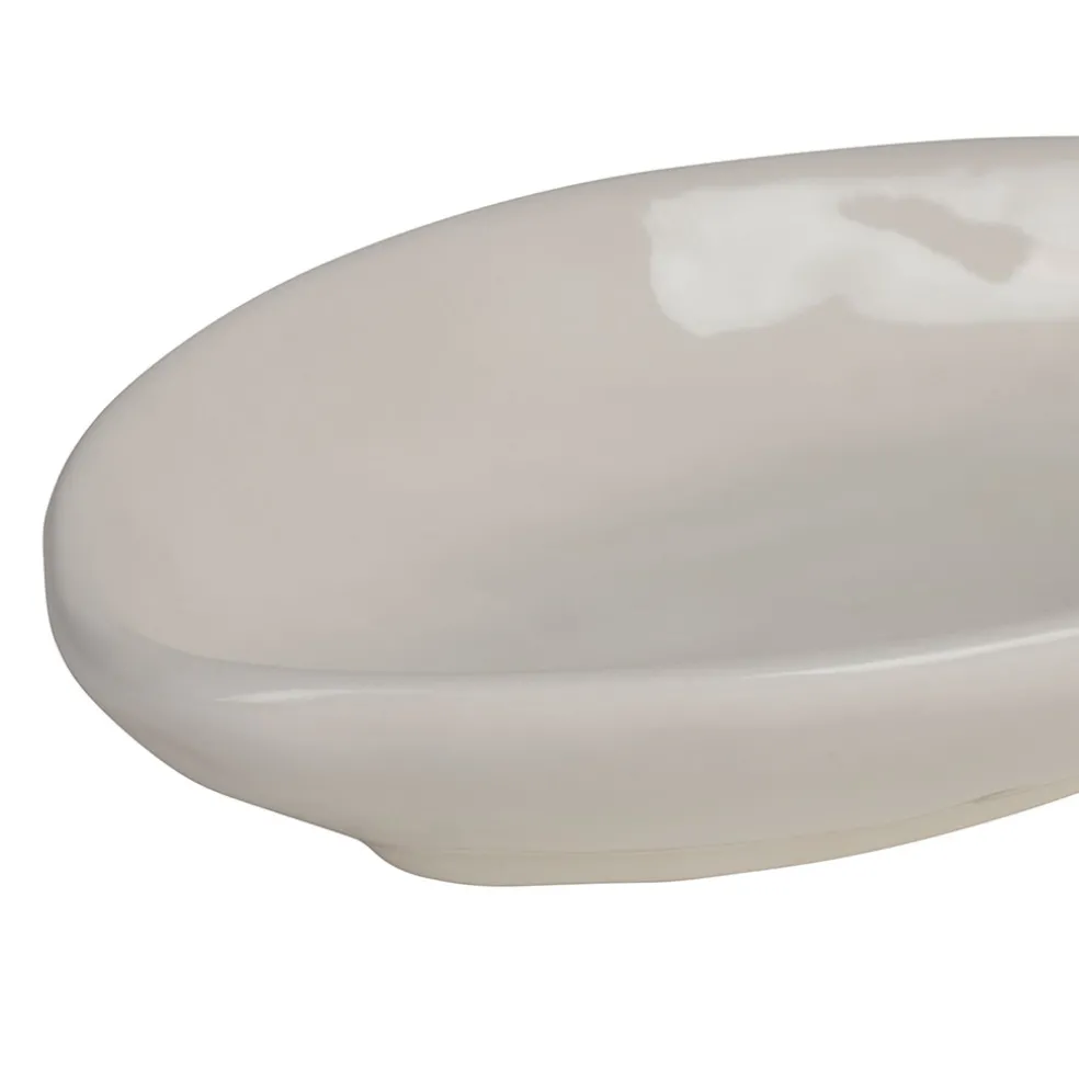 Vide poche poisson en dolomite écru 20x10cm