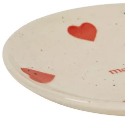 Vide poche rond en grès blanc moucheté d12cm - Famille