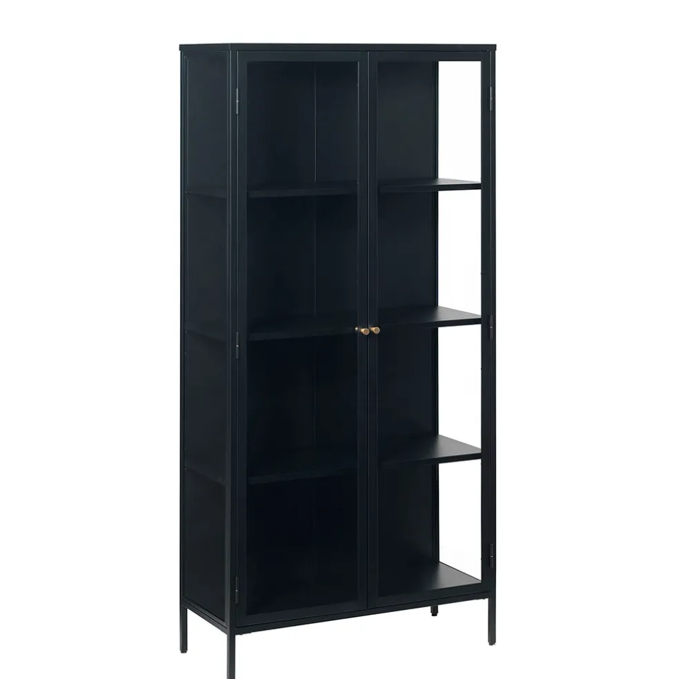 Vitrine en métal 4 étagères h190cm - carmel